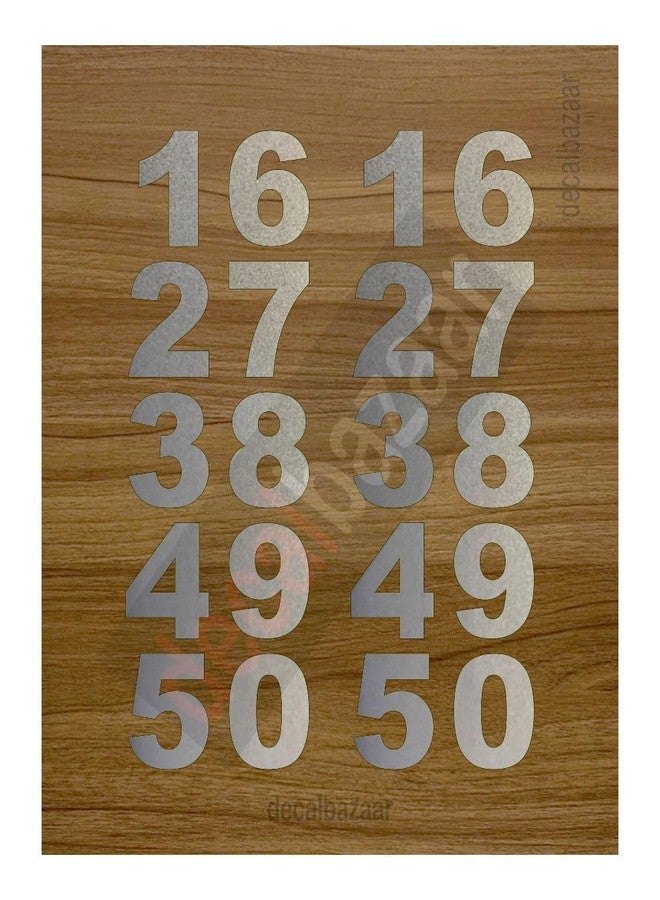 decalbazaar Number Vinyl Sticker Height 2 Inches Reflective Silver (Set 2), (Code 20) - Image 4